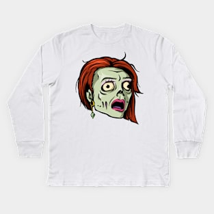 female zombie head Kids Long Sleeve T-Shirt